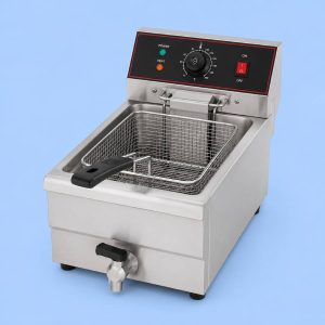 Commercial electric single table top fryer for professional kitchens.