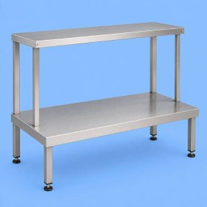 Commercial stainless steel single overshelf for professional kitchens.