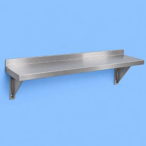 Commercial stainless steel wall shelf for professional kitchens.
