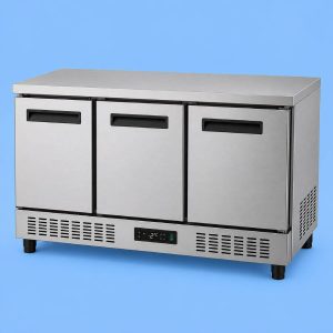 Commercial undercounter chiller triple door for professional kitchens.